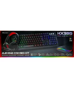 Kit Gamer Teclado Mouse Audifonos Periferico Gaming RGB KX350