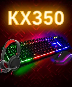 Kit Gamer Teclado Mouse Audifonos Periferico Gaming RGB KX350