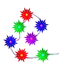 Serie De Flores Luz Multicolor 20 Led Flower 8funciones 3 Mt