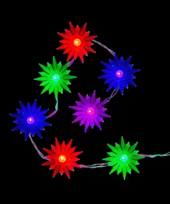 Serie De Flores Luz Multicolor 20 Led Flower 8funciones 3 Mt