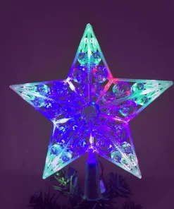 Estrella Fugaz Punta De Arbol Navideño Luz Multicolor 10 Led