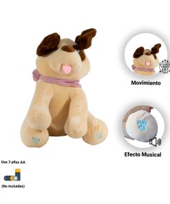 Perro De Peluche Musical Mecanico Con Movimiento 30 Cm