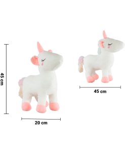 Unicornio De Peluche Blanco Infantil Suave Con Tonos Rosas