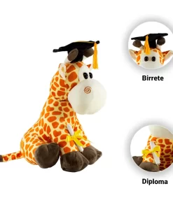 Peluche De Graduación Jirafa De Felpa con Birrete 35 cm