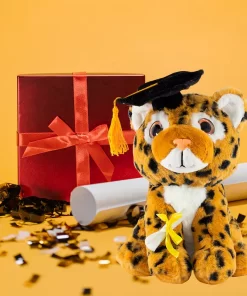 Animales Felinos De Peluche Graduación Con Birrete Suvecitos De 25 Cm