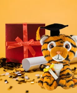 Animales Felinos De Peluche Graduación Con Birrete Suvecitos De 25 Cm