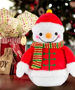 Muñeco De Nieve De Peluche Blanco Navideño Snowman 35 Cm