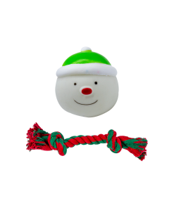 Juguete Navideño Chillón Para Perro Huppy De Goma / Cuerda Paq. 2 pzas