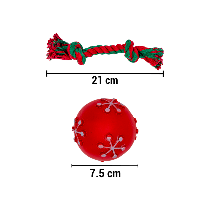 Juguete Navideño Chillón Para Perro Huppy De Goma / Cuerda Paq. 5 Pzs. - Image 7