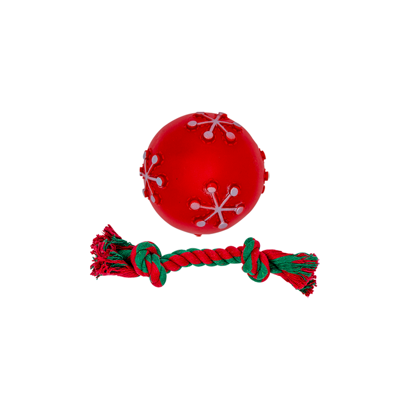 Juguete Navideño Chillón Para Perro Huppy De Goma / Cuerda Paq. 5 Pzs. - Image 4