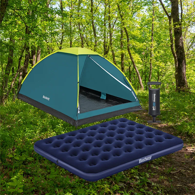 Kit para Acampar Bestway Casa de campaña, Colchón Queen y Bomba de Aire
