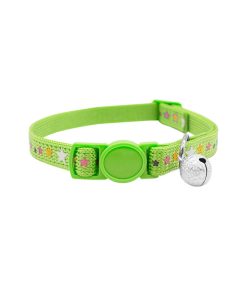 Collar Para Gato Ajustable Con Cascabel Color Verde