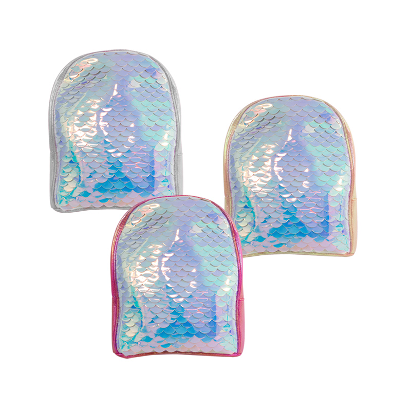 Mochila De Cola De Sirena De Colores Para Niña Paq. 3 Pzs.