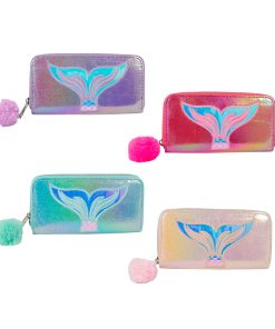 Cartera Juvenil De Cola De Sirena Con Monedero Paq. 4 Pzs.