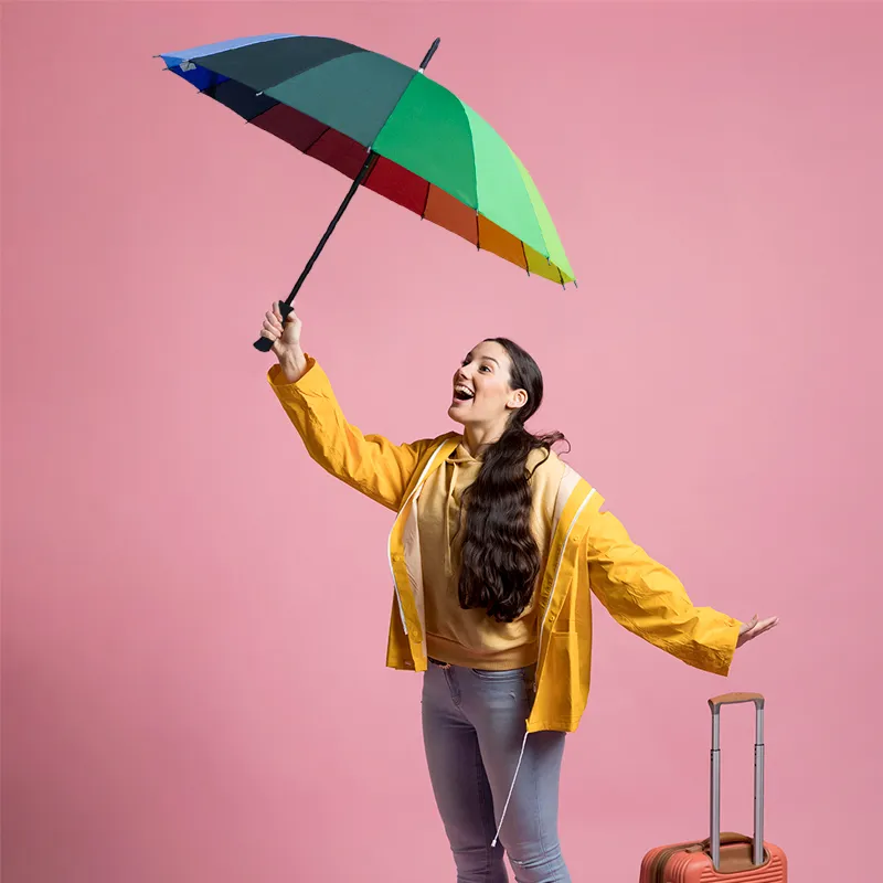 Paraguas Arcoíris Multicolor con Sistema Semiautomático 100 cm ☔ - Image 3