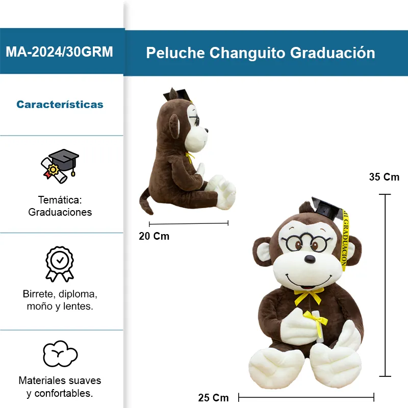 Changuito De Peluche para Graduación de 35cm🎓🐵 - Image 3