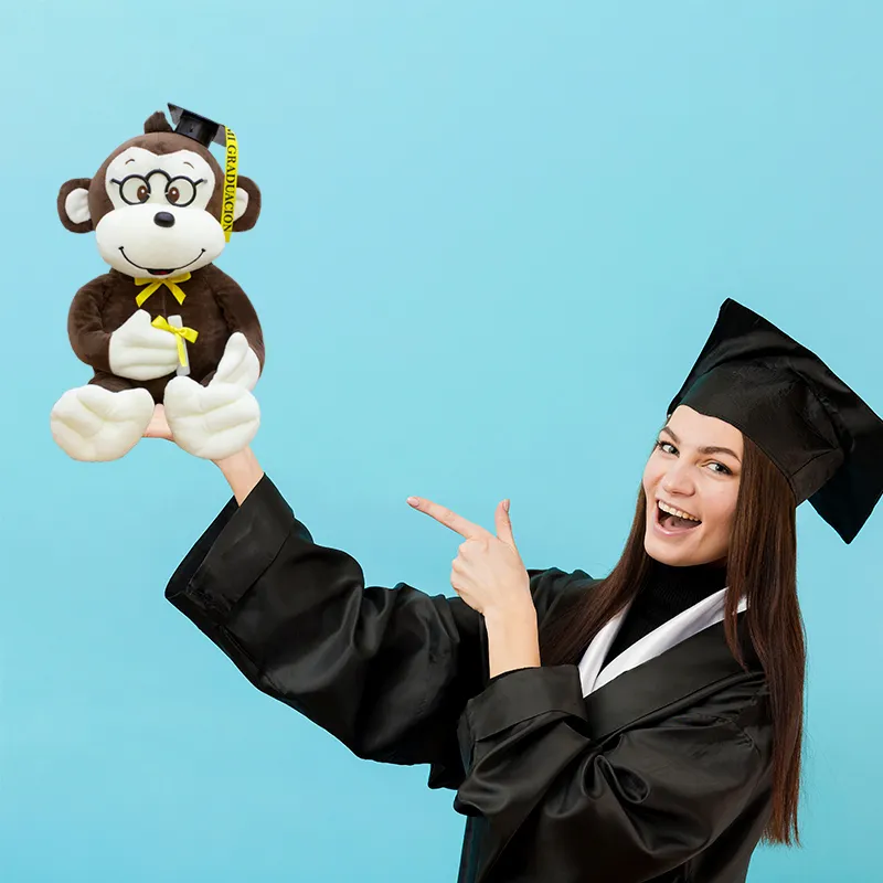 Changuito De Peluche para Graduación de 35cm🎓🐵