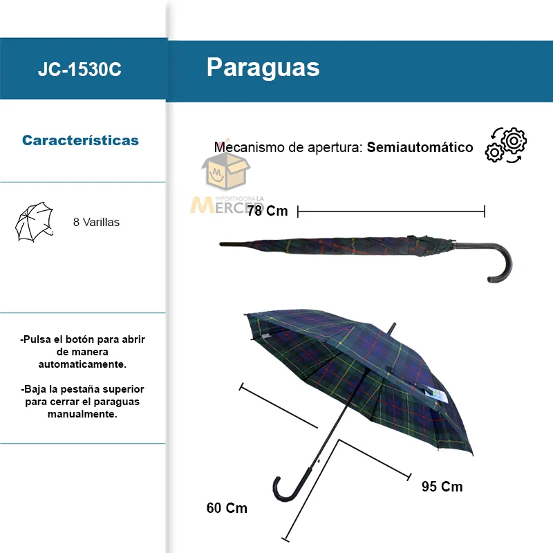 Paraguas Semiautomático Paq. 9 Pzs.☔ - Image 2