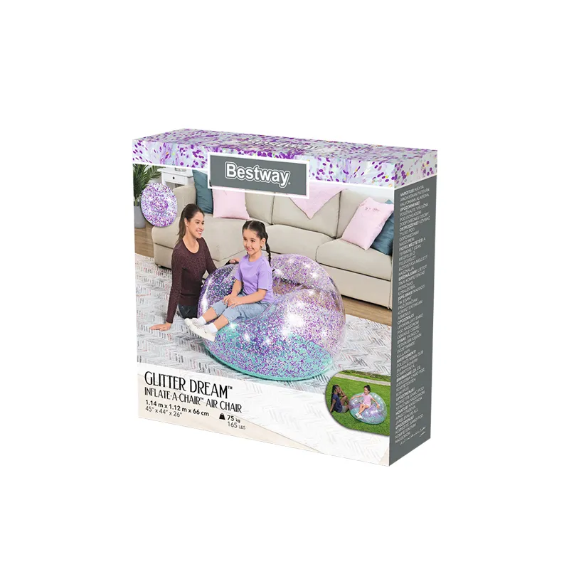 Sillón Puff Inflable Infantil Bestway Glitter Multicolor - Image 5