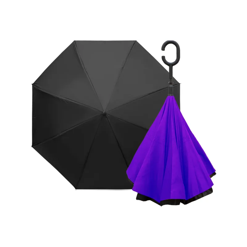 Paraguas Reversible con Sistema Semiautomático y Bastón Ergonómico Paq. 8 Pzs.☔ - Image 14