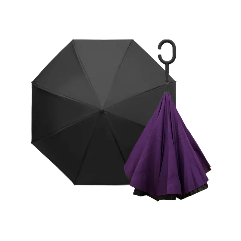 Paraguas Reversible con Sistema Semiautomático y Bastón Ergonómico Paq. 8 Pzs.☔ - Image 11