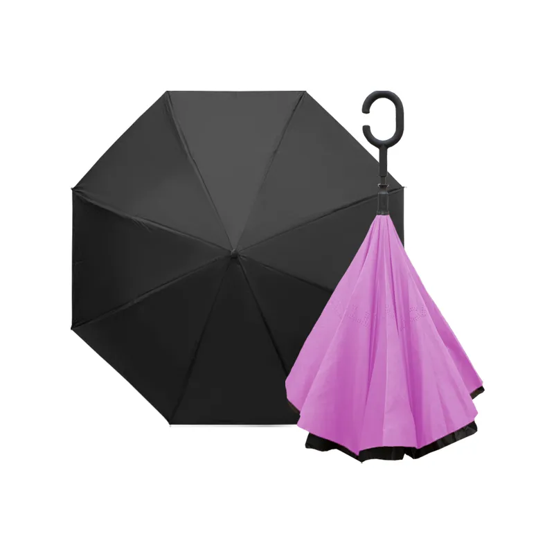 Paraguas Reversible con Sistema Semiautomático y Bastón Ergonómico Paq. 8 Pzs.☔ - Image 5
