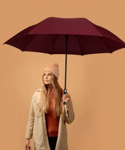 Paraguas con Sistema Semiautomático 8 Varillas Flexibles Color Vino