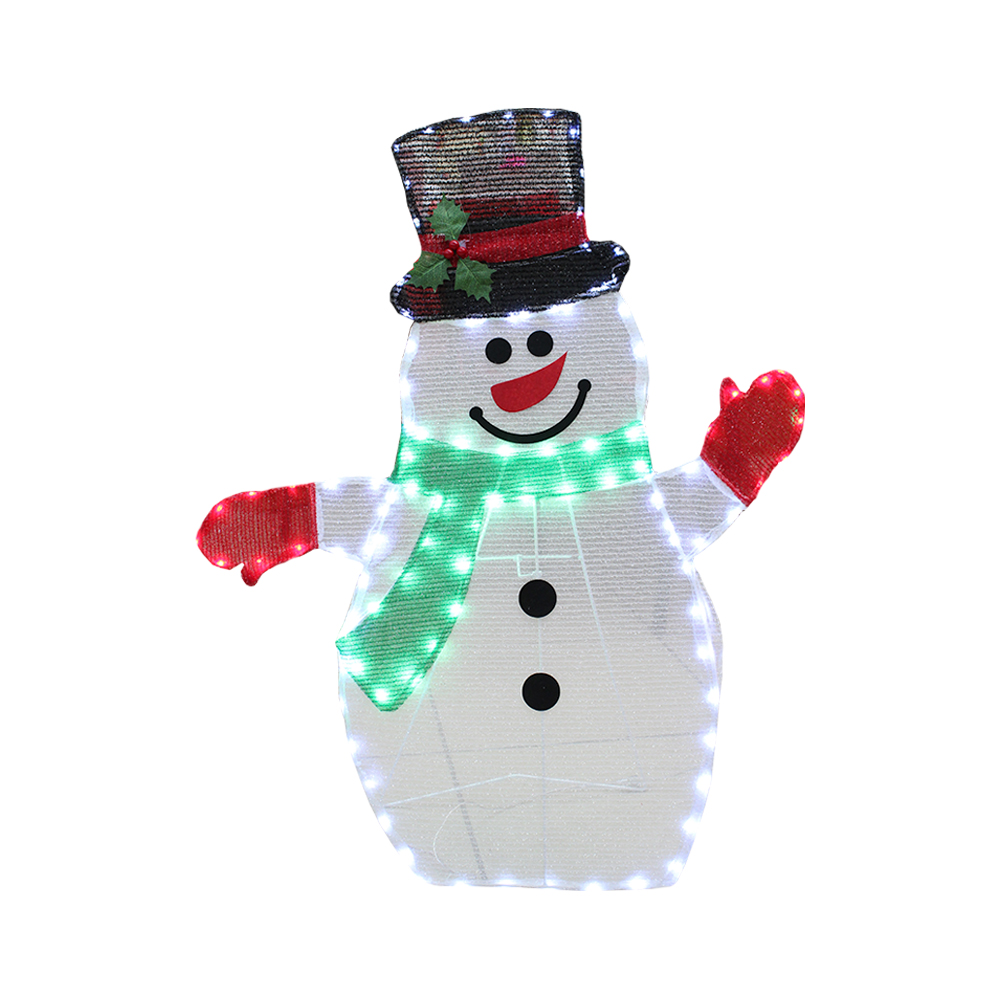 Set 3 Figuras Decorativas Navideñas 90cm Santa Reno Muñeco Led - Image 5