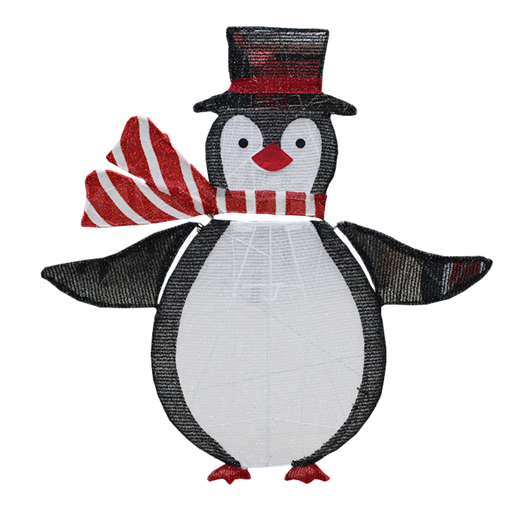 Decoración Navideña Pingüinos Tela Luz Led Estructura Metalica 85cm - Image 3