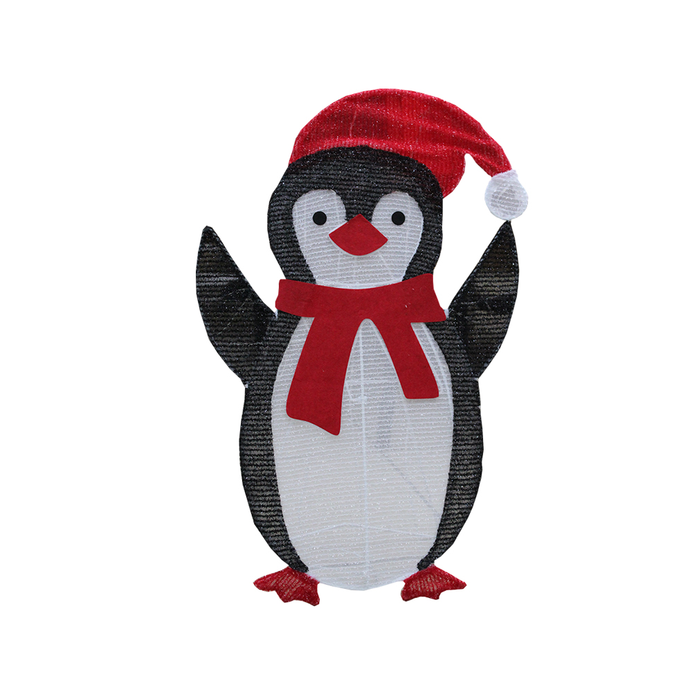 Decoración Navideña Pingüinos Tela Luz Led Estructura Metalica 85cm - Image 4