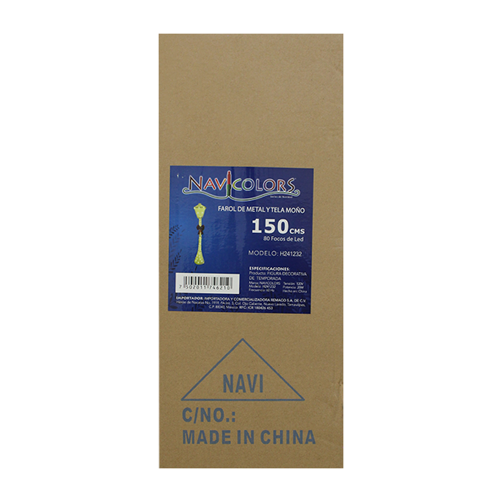 Farol Navideño De Tela 1.50m Con Luces Led Estructura Metalica - Image 3