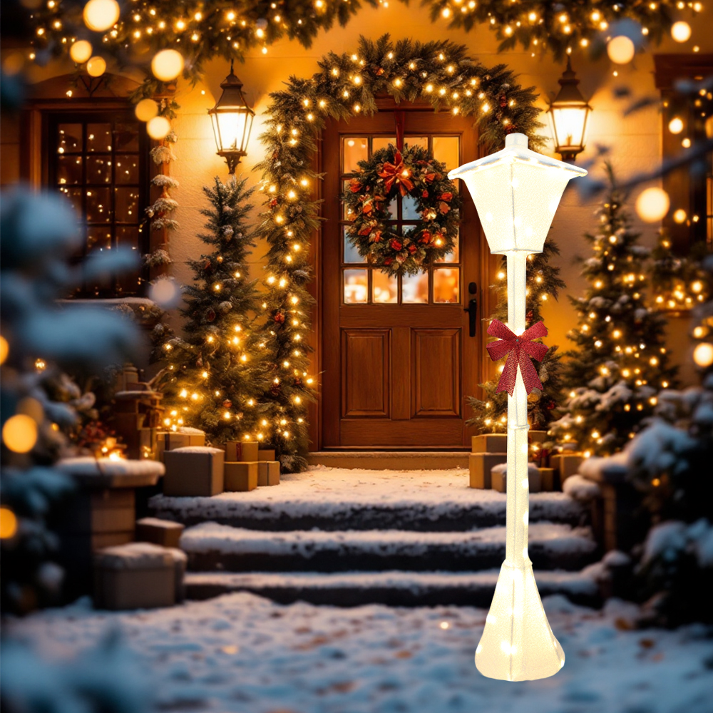 Farol Navideño De Tela 1.50m Con Luces Led Estructura Metalica - Image 6