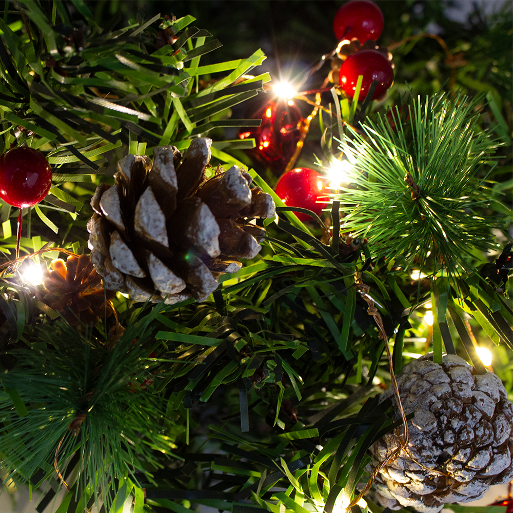 Serie Navideña 2.5m Con Piñas Frutas Rojas Luz Led Cálida - Image 7