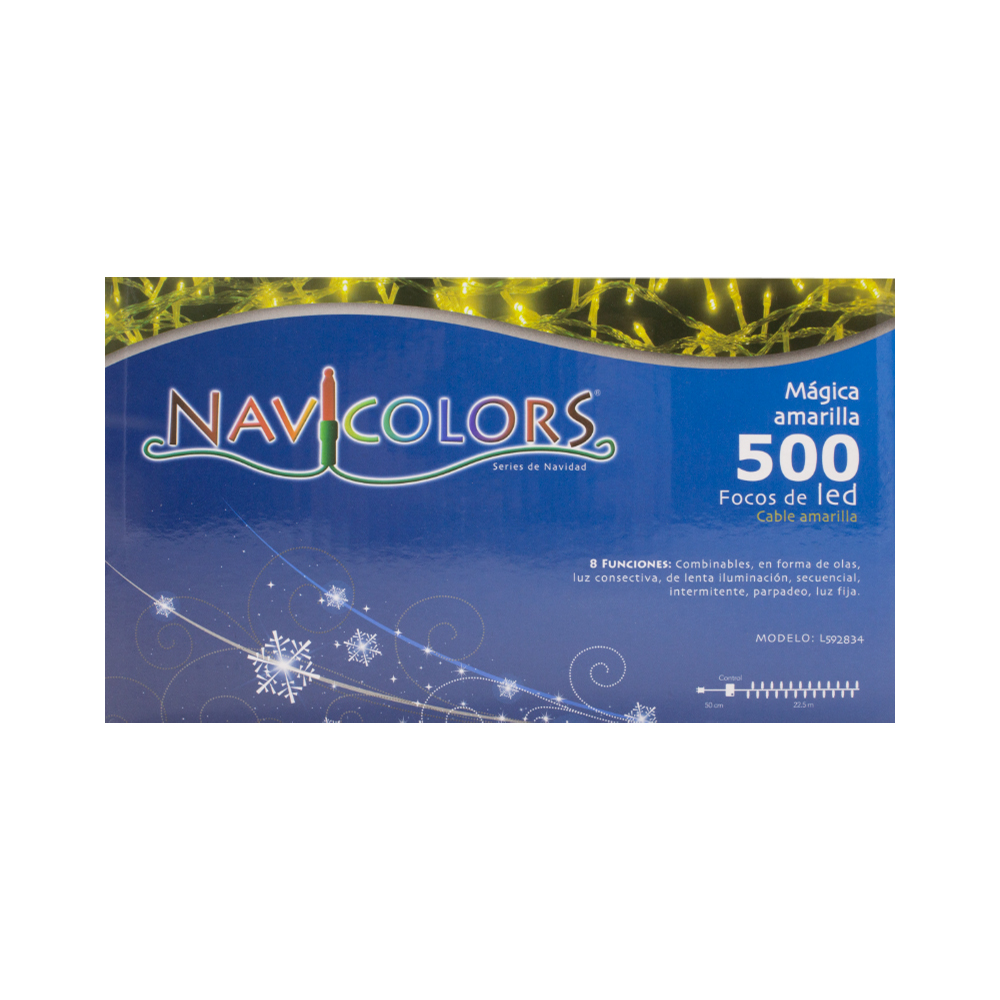Serie Navideña Mágica 500 Led Luz Amarilla 23mts 8 Funciones - Image 3