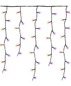 Serie Cascada Luz Led Naranja/morado Halloween 300 led 6.5mts