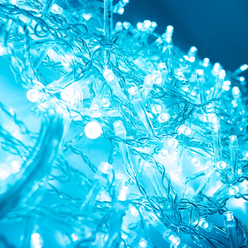 Serie Cascada Navideña Luz Led Cian 300 Led 6.5mts 8 Funciones - Image 2