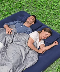 Colchon Cama Queen Inflable Cabeceras Camping 67374 Bestway Color Azul