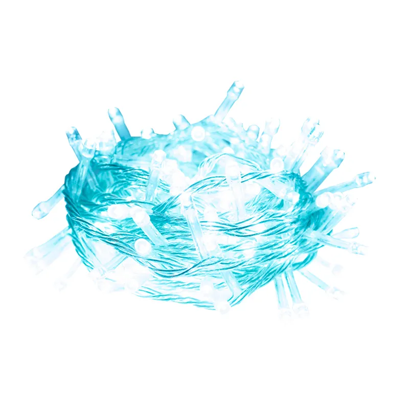 Serie Navideña Musical 140 Luces Led Luz Azul Cian 6.8mts