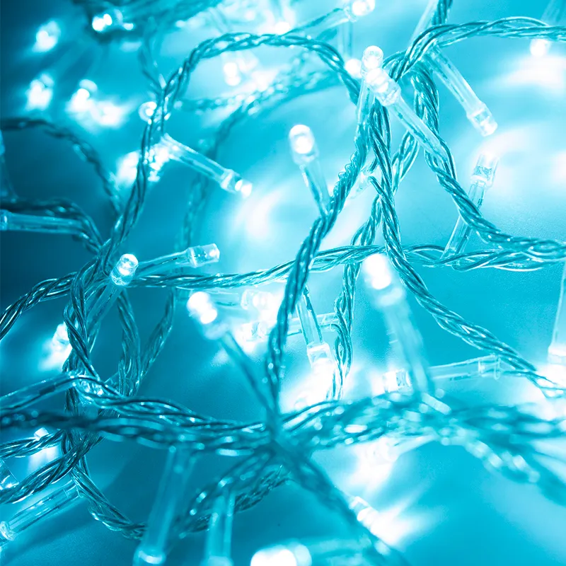 Serie Navideña Musical 140 Luces Led Luz Azul Cian 6.8mts - Image 2