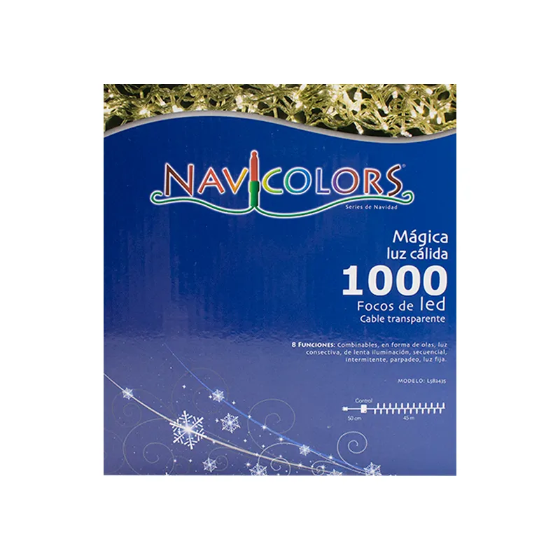 Serie Navideña 1000 Led Luz Cálida 45 Metros 8 Funciones - Image 6