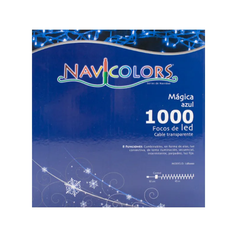 Serie Navideña 1000 Luces Led Luz Azul Cian 45mts 8 funciones - Image 7