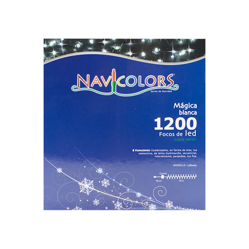 Serie Navideña 1200 Led Luz Blanca 54 Metros 8 Funciones - Image 9