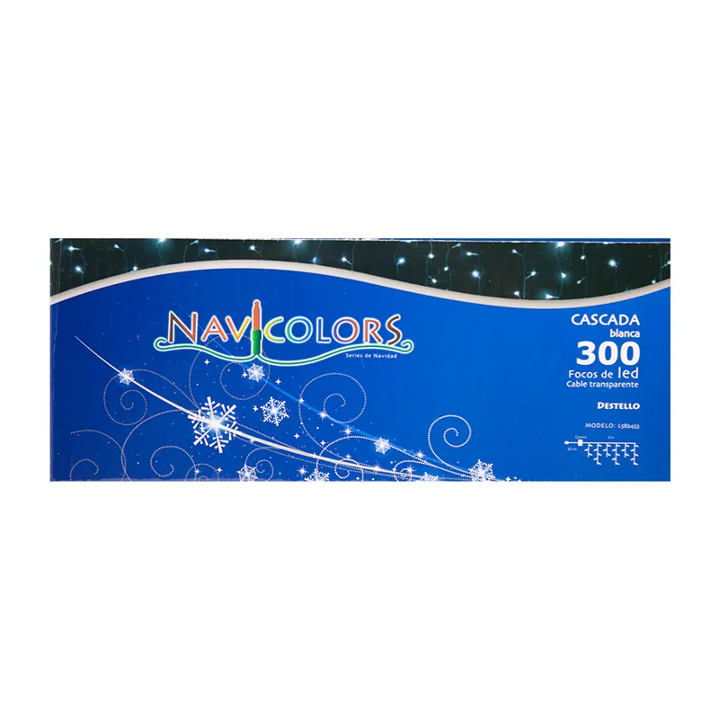 Serie Cascada Navideña 300 Led Luz Blanca 6.5 Mts Destello - Image 7