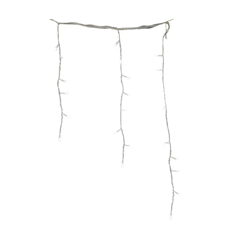 Serie Cascada Navideña 300 Led Luz Blanca 6.5 Mts Destello