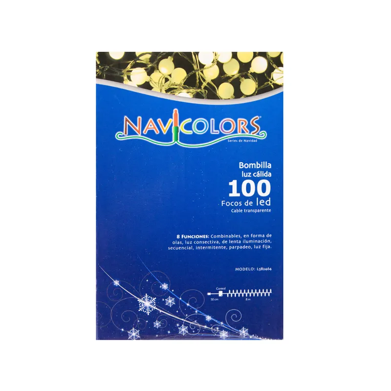 Serie Navideña 100 Luces Led Tipo Bombilla Luz Cálida 8 Mts - Image 7