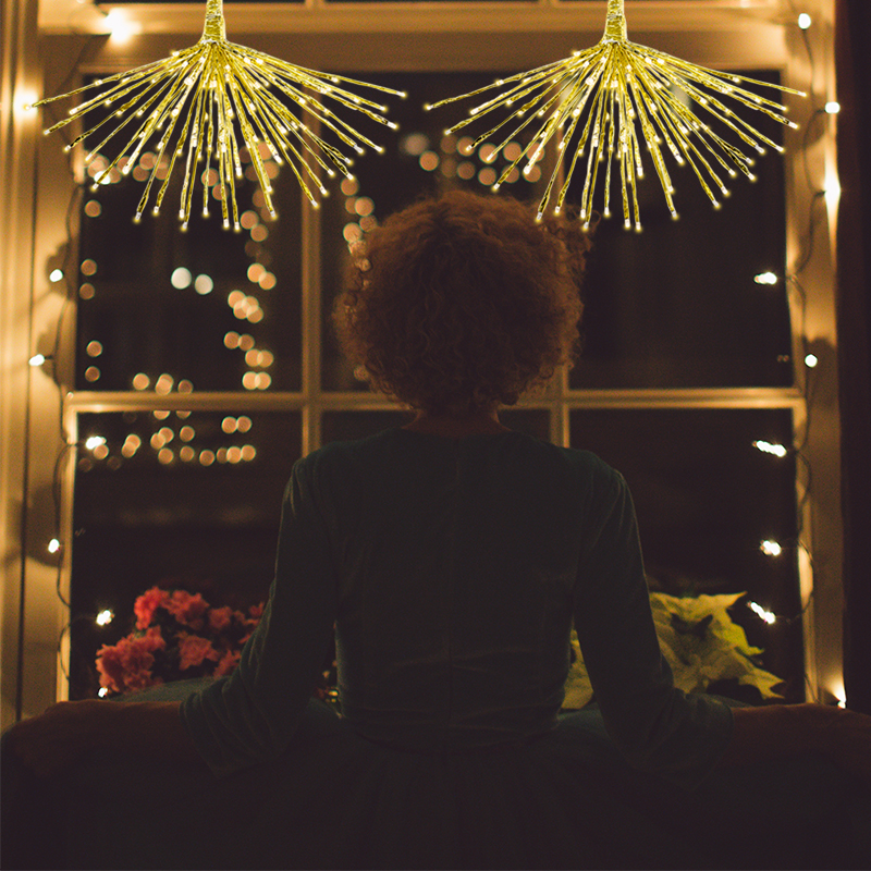 Decoración Navideña Bola Explosiva Con 120 Led Luz Cálida - Image 2