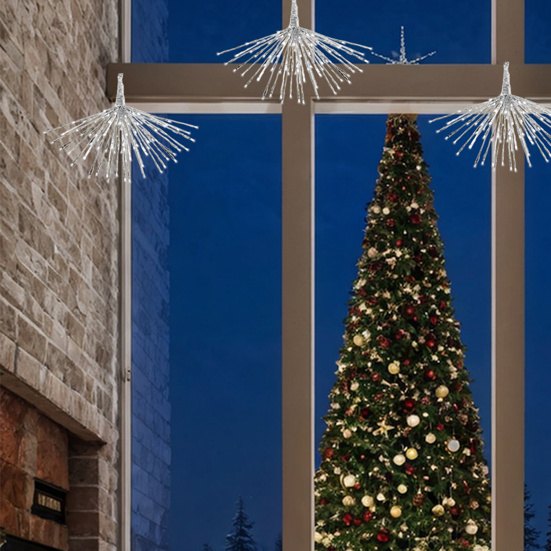 Decoración Navideña Bola Explosiva Con 120 Led Luz Blanca - Image 2