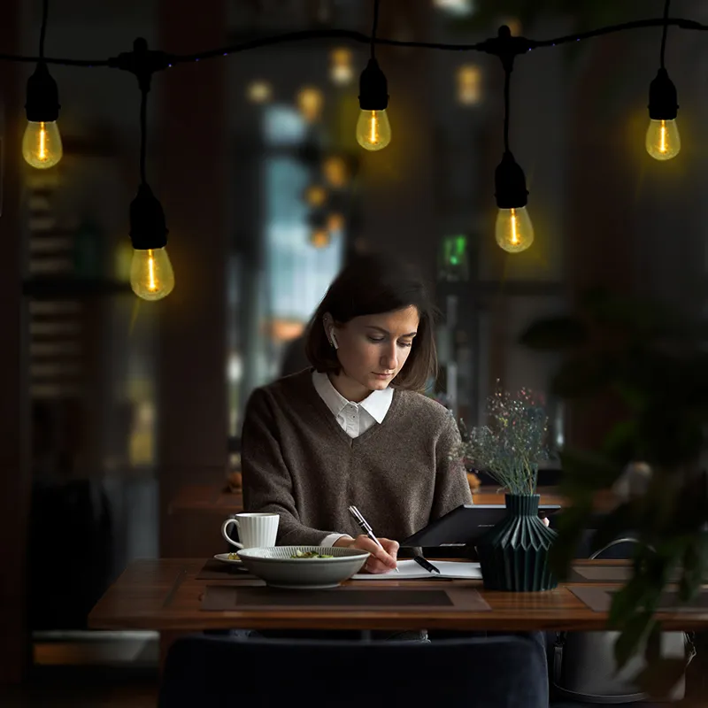 Guirnalda De Luces Led Exterior 17m 24 Focos Led Luz Cálida - Image 5