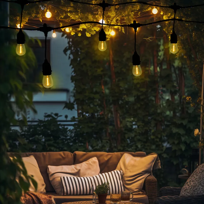 Guirnalda De Luces Led Exterior 17m 24 Focos Led Luz Cálida - Image 6