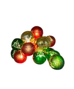 Serie Navideña 20 Luces Led Forma Esferas Luz Cálida 4.5mts